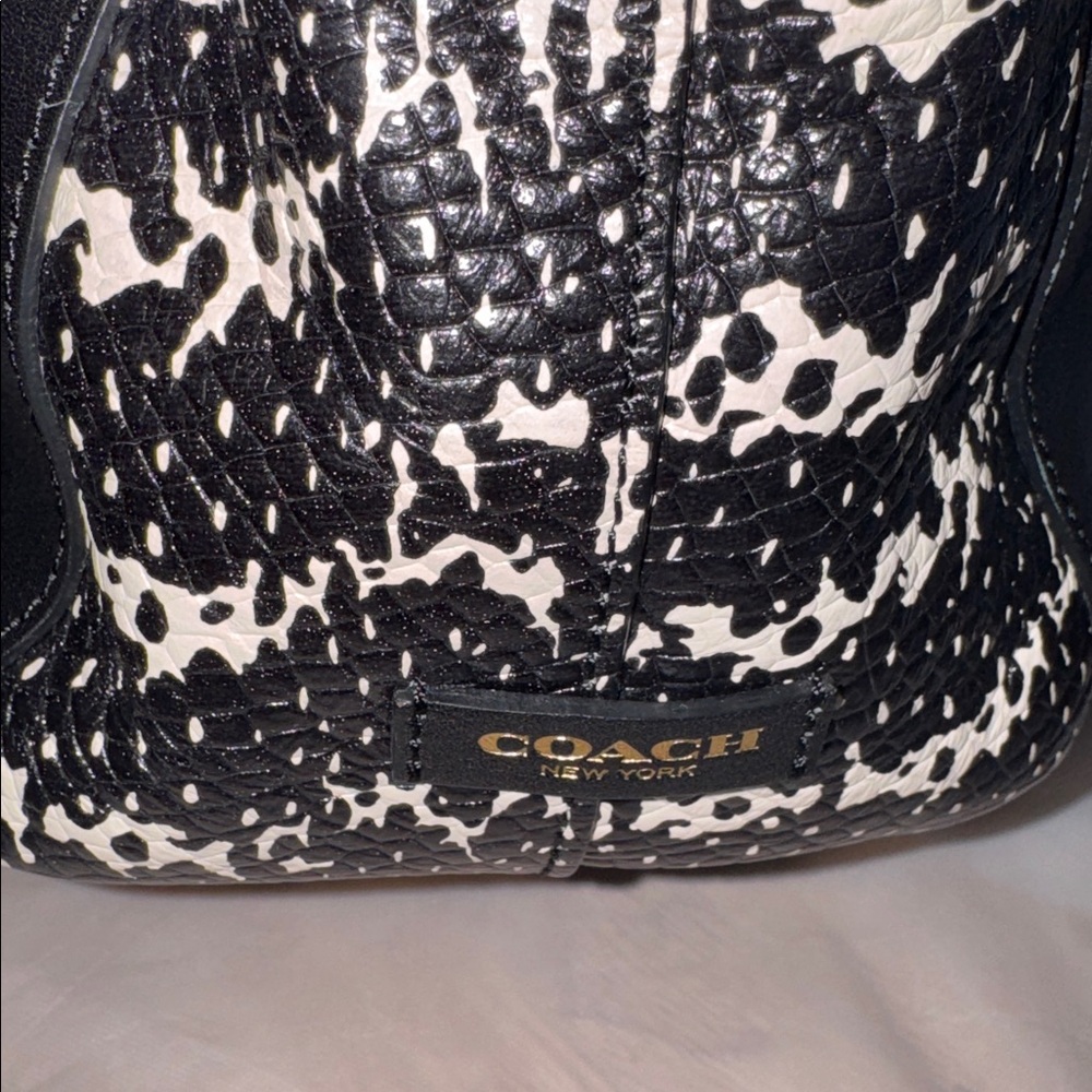 Coach Bleecker Two Tone Python Cooper Satchel Euc - image 6